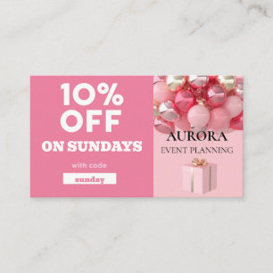 Carte De Visite Vente à prix réduit de la planification d'événemen