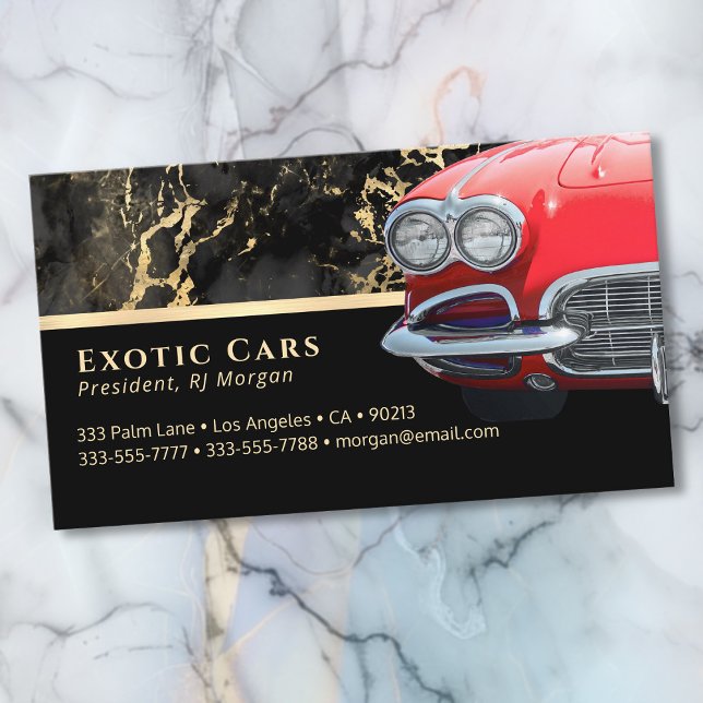 Carte De Visite Vente Automatique, Voiture Sport Rouge, Votre Phot (Créateur téléchargé)