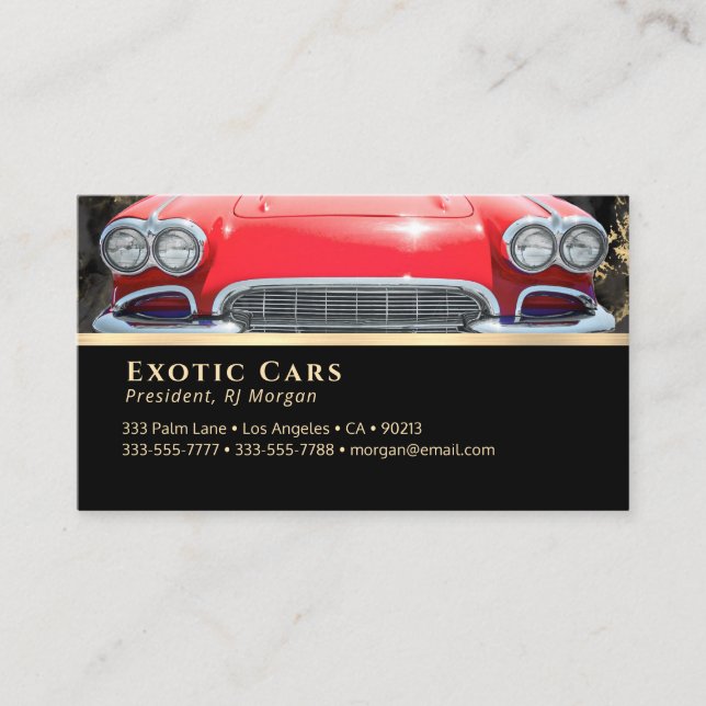 Carte De Visite Vente Automatique, Voitures Exotiques Voiture Spor (Devant)