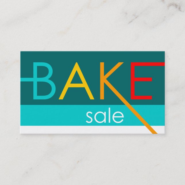 Carte De Visite vente de gâteaux (typographique) (Devant)