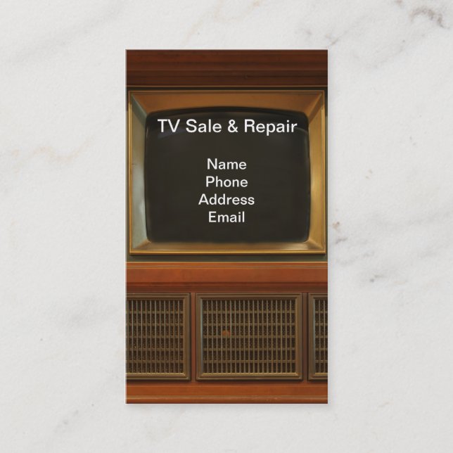 Carte De Visite Vente de télévision et services des réparations (Devant)