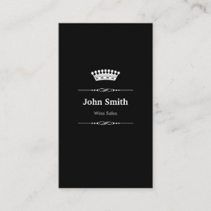 Carte De Visite Vente de vin élégant Royal Black White