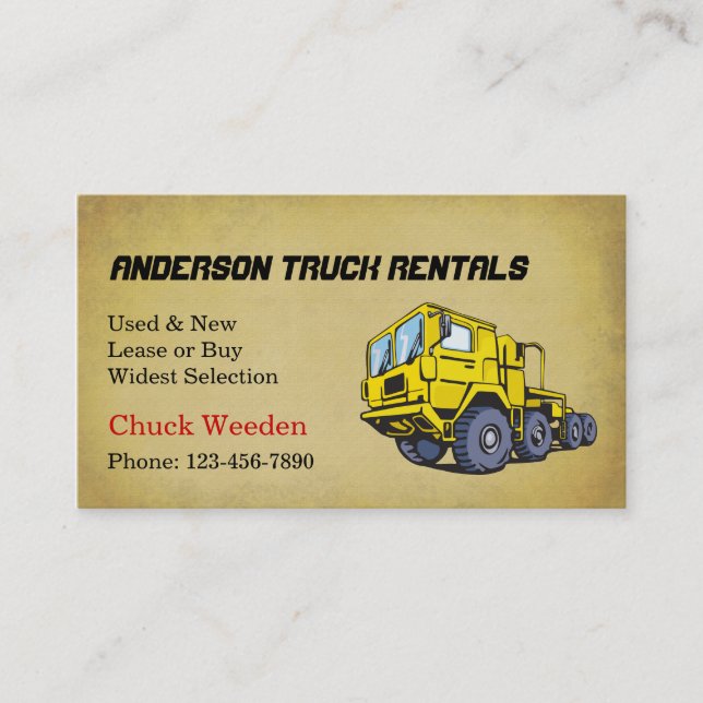 Carte De Visite Vente et location de camions (Devant)