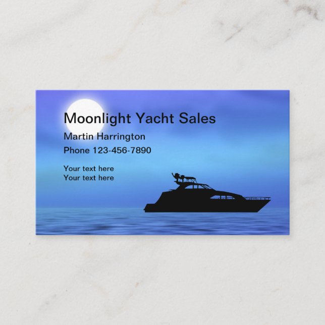 Carte De Visite Ventes et entretien de bateau de yacht (Devant)