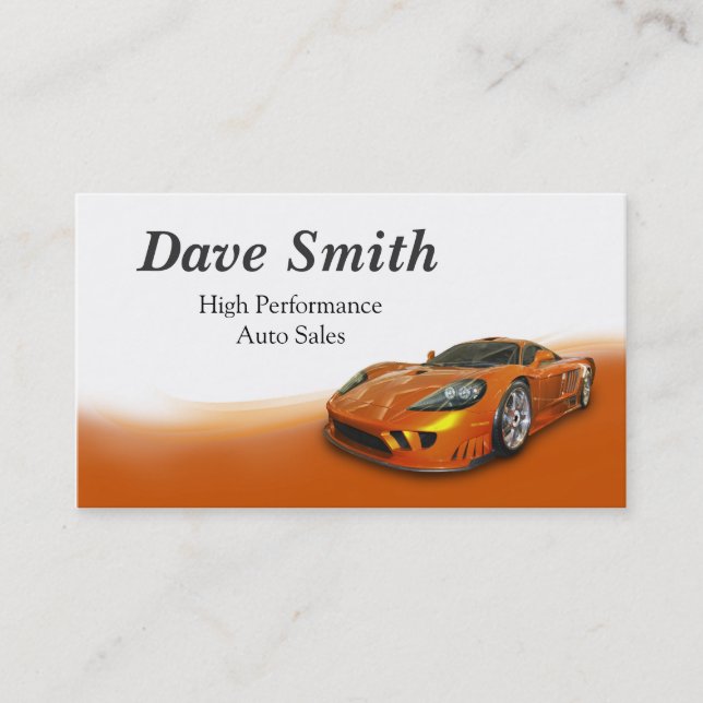 Carte De Visite Ventes et services automobiles haute performance (Devant)