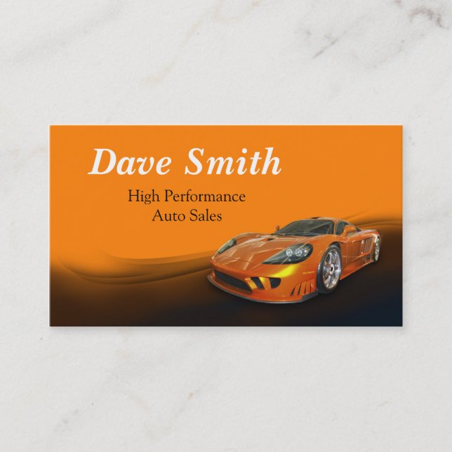 Carte De Visite Ventes et services automobiles haute performance (Devant)