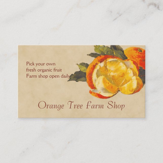 Carte De Visite Ventes oranges de fruit (Devant)
