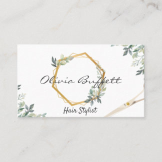Carte De Visite Verdure luxuriante Rose floral Or nature