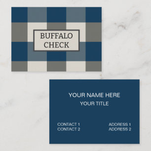 Carte De Visite Vérification de buffle gris bleu blanc
