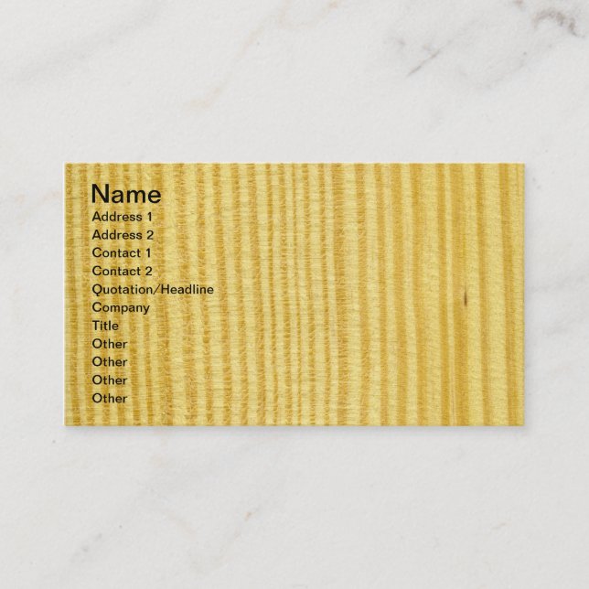 Carte De Visite Véritable Carolina Pine Veneer Bois (Devant)