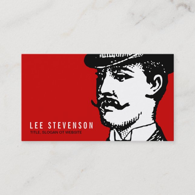 Carte De Visite Véritable gentilhomme avec Moustache et Bowler Hip (Devant)
