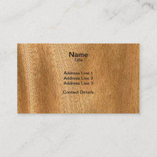 Carte De Visite Véritable Sapele Veneer Woodgrain