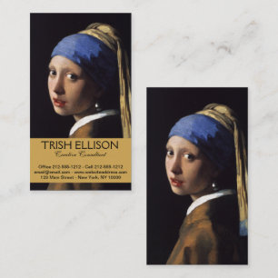 Carte De Visite Vermeer Girl Pearl Élevant Masterpiece Peinture