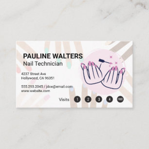 Carte De Visite Vernis à Ongles   Mains Manucurées Dessin