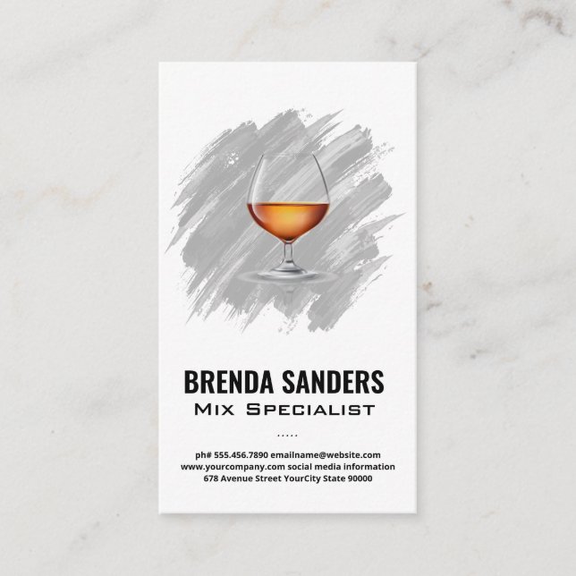 Carte De Visite Verre à cocktails | Artistic Peinture Brush Stroke (Devant)