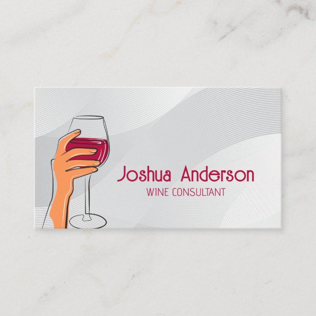 Carte De Visite Verre à main de vin (Devant)
