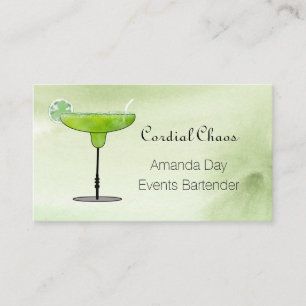 Carte de visite Verre à Martini Vert avec Fruit