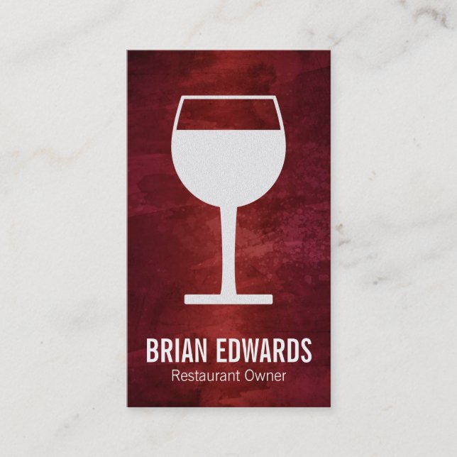 Carte De Visite Verre à vin / blanc | Complet (rouge artistique) (Devant)