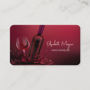 Carte De Visite Verre à vin élégant moderne professionnel