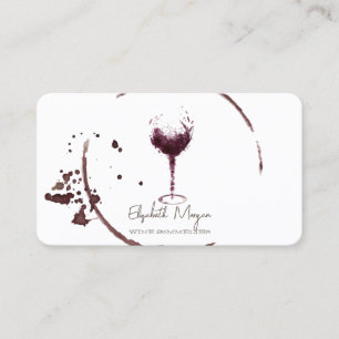 Carte De Visite Verre à vin élégant professionnel pour tache de vi