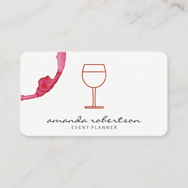 Carte De Visite Verre à vin et collier (Devant)
