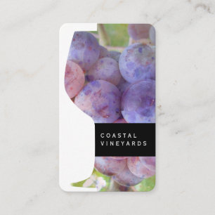 Carte De Visite Verre à vin et raisins