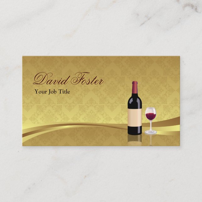 Carte De Visite Verre à vin rouge - Agent de l'agence de revendeur (Devant)