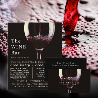 Carte De Visite Verre à vin rouge, Bar à vin/Vin