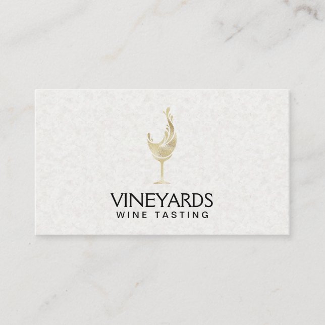Carte De Visite Verre à vin Shimmer Or (Devant)
