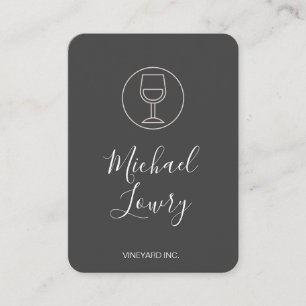 Carte De Visite Verre à vin Simple Black Grey