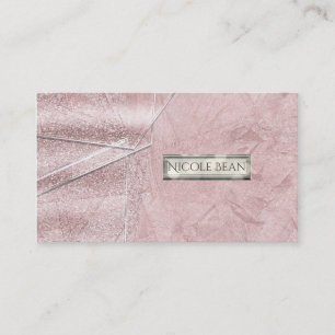Carte De Visite Verre cristal scintillant rose style designer glam
