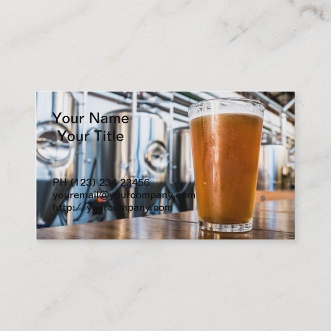 Carte De Visite Verre de bière à la microbrasserie (Devant)