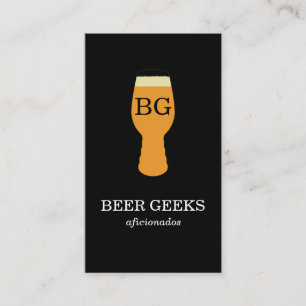 Carte De Visite Verre de bière avec monogramme