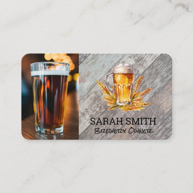 Carte De Visite Verre de bière | Blé | Brasserie (Devant)