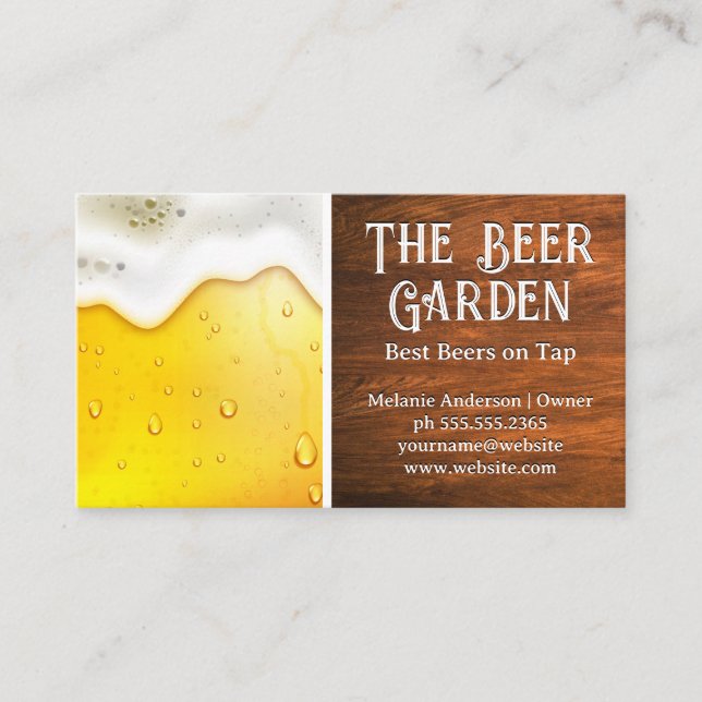 Carte De Visite Verre de bière et givre | Bois (Devant)