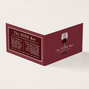 Carte De Visite Verre de vin, Bar à vin/Vin, Détail
