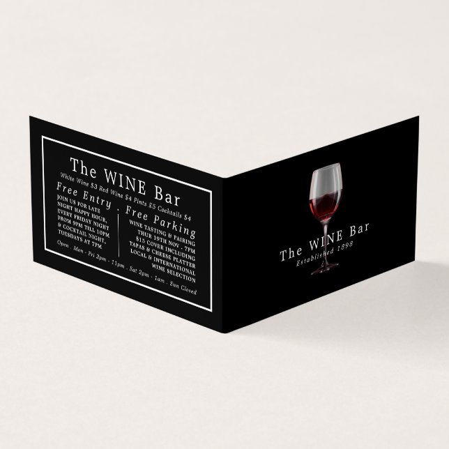 Carte De Visite Verre de vin, Bar à vin/Vin, Détail (Extérieur)