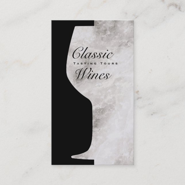 Carte De Visite Verre de vin | Contre-espace avec Arrière - plan e (Devant)