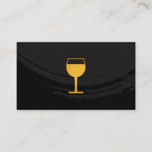 Carte De Visite Verre de vin jaune noir brossé artistique
