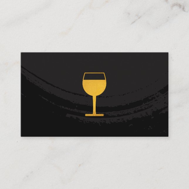 Carte De Visite Verre de vin jaune noir brossé artistique (Devant)