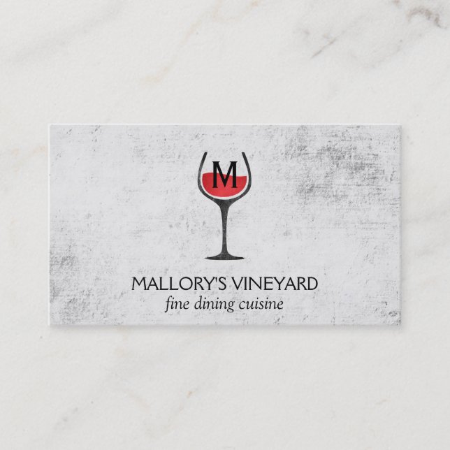 Carte De Visite Verre de vin | Rustique (Devant)