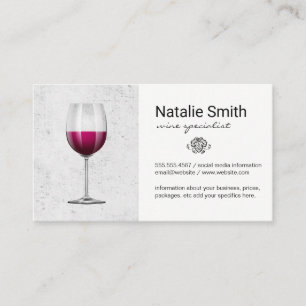 Carte De Visite Verre de vin   Tige vinicole