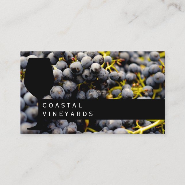 Carte De Visite Verre de vin | Vignoble | Sommelier | Raisins de v (Devant)