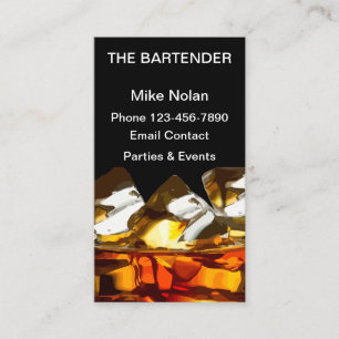 Carte De Visite Verre de whiskey de barman