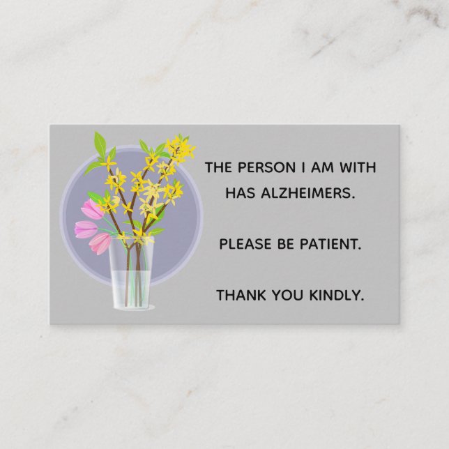 Carte De Visite Verre Modifiable Avec Fleurs S'Il Vous Plaît Soit  (Devant)