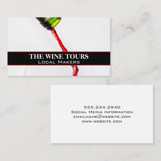 Carte De Visite Verres de vin rouge | Domaine (Devant / Derrière)