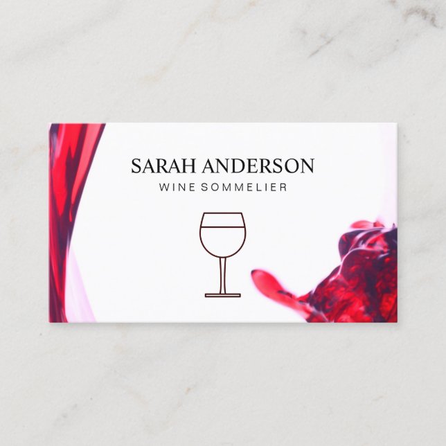 Carte De Visite Verser à vin avec Tige à vin (Devant)
