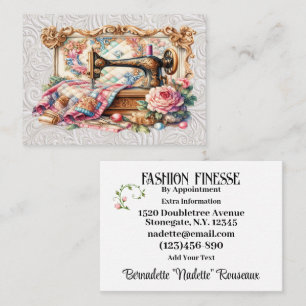 Carte De Visite Version #2 Elegant Seamstress Sewing