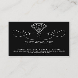CARTE DE VISITE VERSION AVANT ET ARRIÈRE DE DIAMANT ÉLÉGANT DE