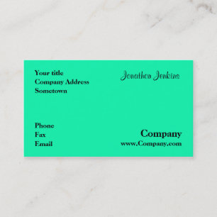 Carte De Visite Vert